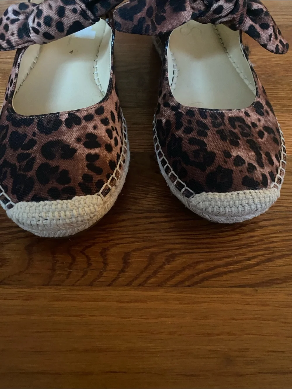 Leopard Print Mary Jane Espadrille Flats - Brown Jessica Simpson
